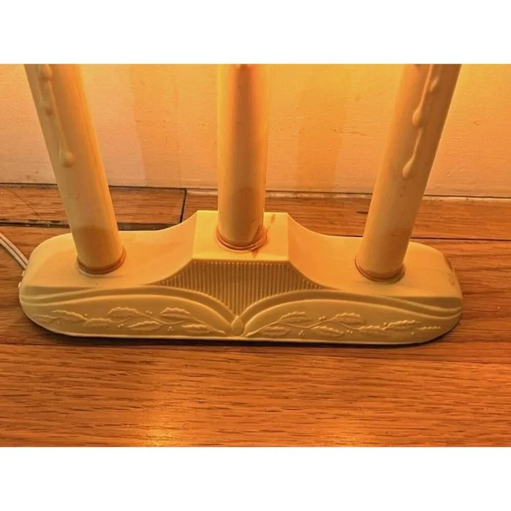 Vintage UL Christmas Holiday Window‎ Candle Trio Plastic Mold Tested & Works